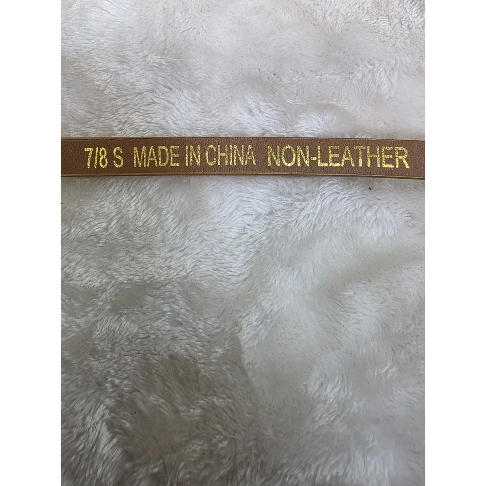 Womens Gold Metallic Crackle Finish Skinny‎ Belt Non Leather Size 7/8 S